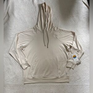 NEW w/ TAGS Women’s Vuori Cream lightweight Pullover Hoodie w/ Pocket - size XS